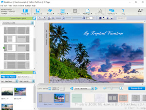 Captura de pantalla de un archivo .book en Blurb BookSmart 3.4