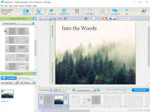 Captura de pantalla de un archivo .bookexport en Blurb BookSmart 3.4