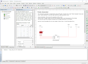 Captura de pantalla de un archivo .mp14 en National Instruments Multisim 14