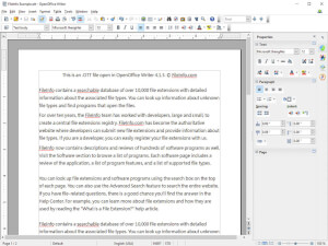 Captura de pantalla de un archivo .ott en Apache OpenOffice Writer 4.1.3