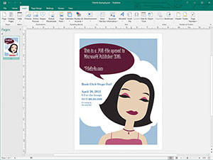 Captura de pantalla de un archivo .pub en Microsoft Publisher 2016