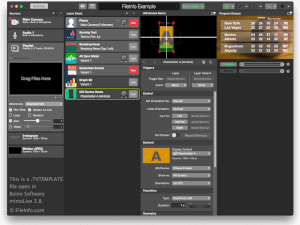 Captura de pantalla de un archivo .tvtemplate file in Boinx Software mimoLive 2.8